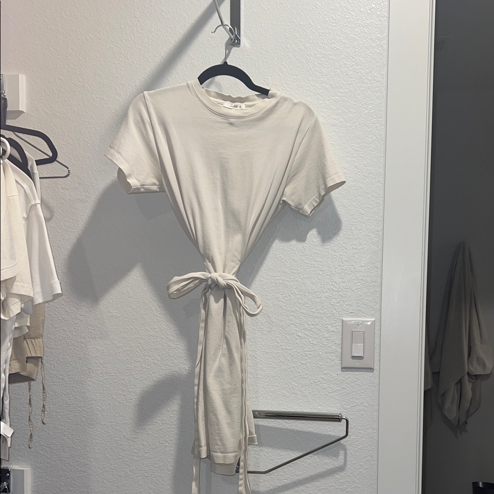 Vince Cream White T Shirt Wrap Dress